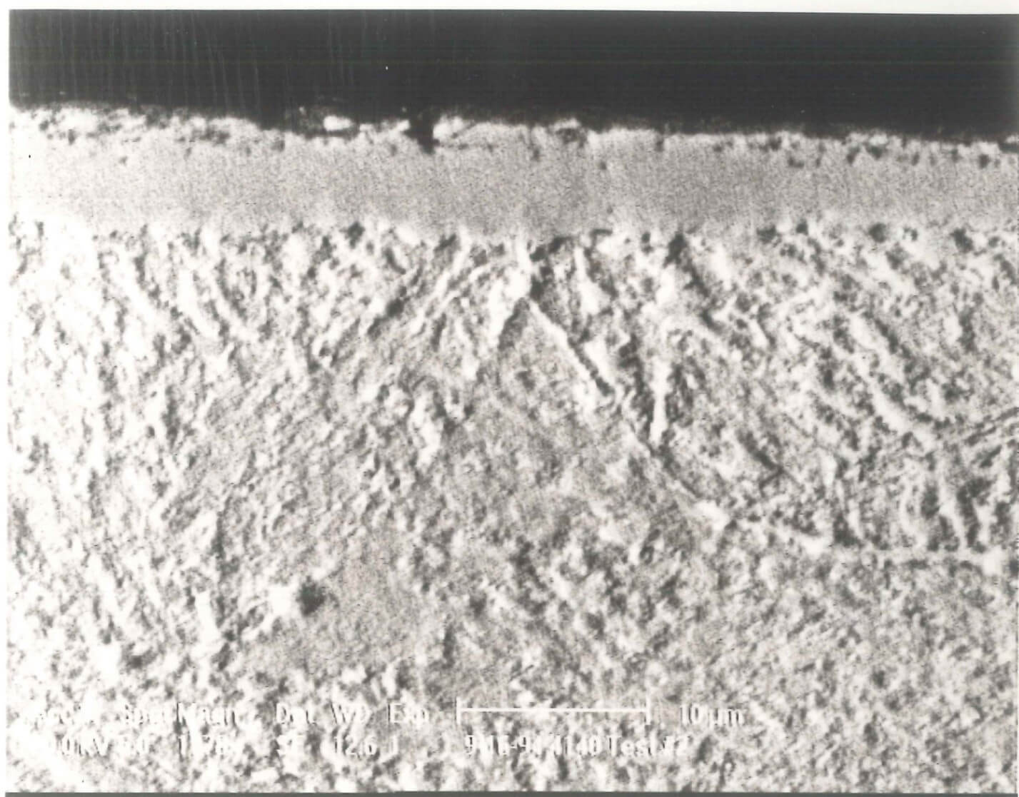 SEM microstructure of 4140 steel after plasma FNC and post oxidizing.